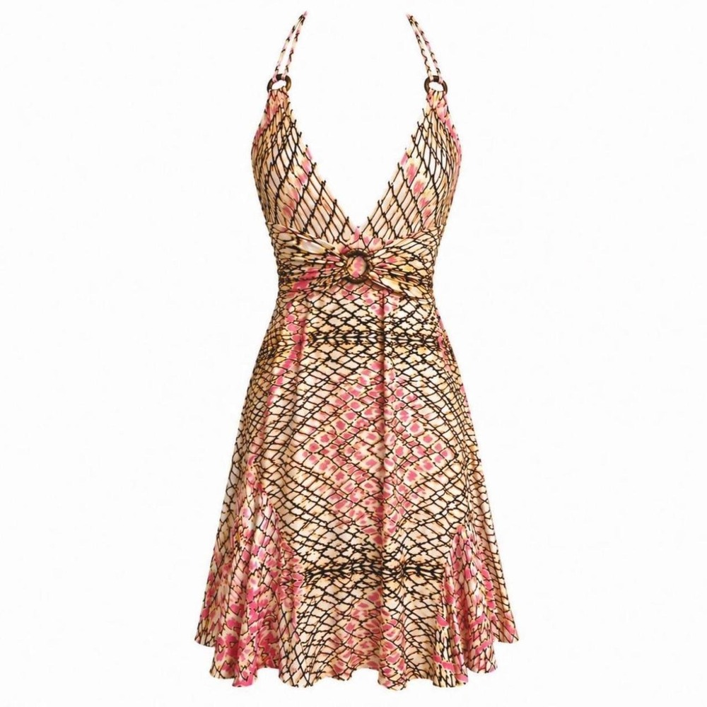 Roberto Cavalli Vintage Silk Halter Dress NWT